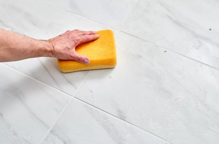 Sponge the Joints and Tiles