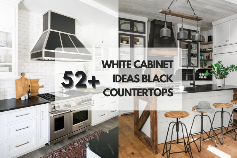 52+White Cabinet Ideas Black Countertops