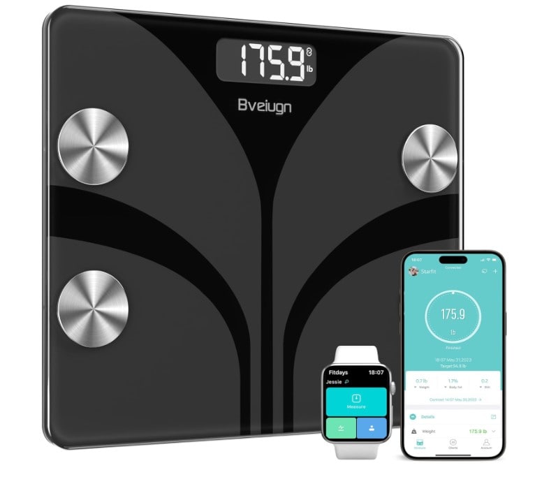 Scale for Body Weight, Bveiugn Digital Bathroom Smart Scale LED Display 1